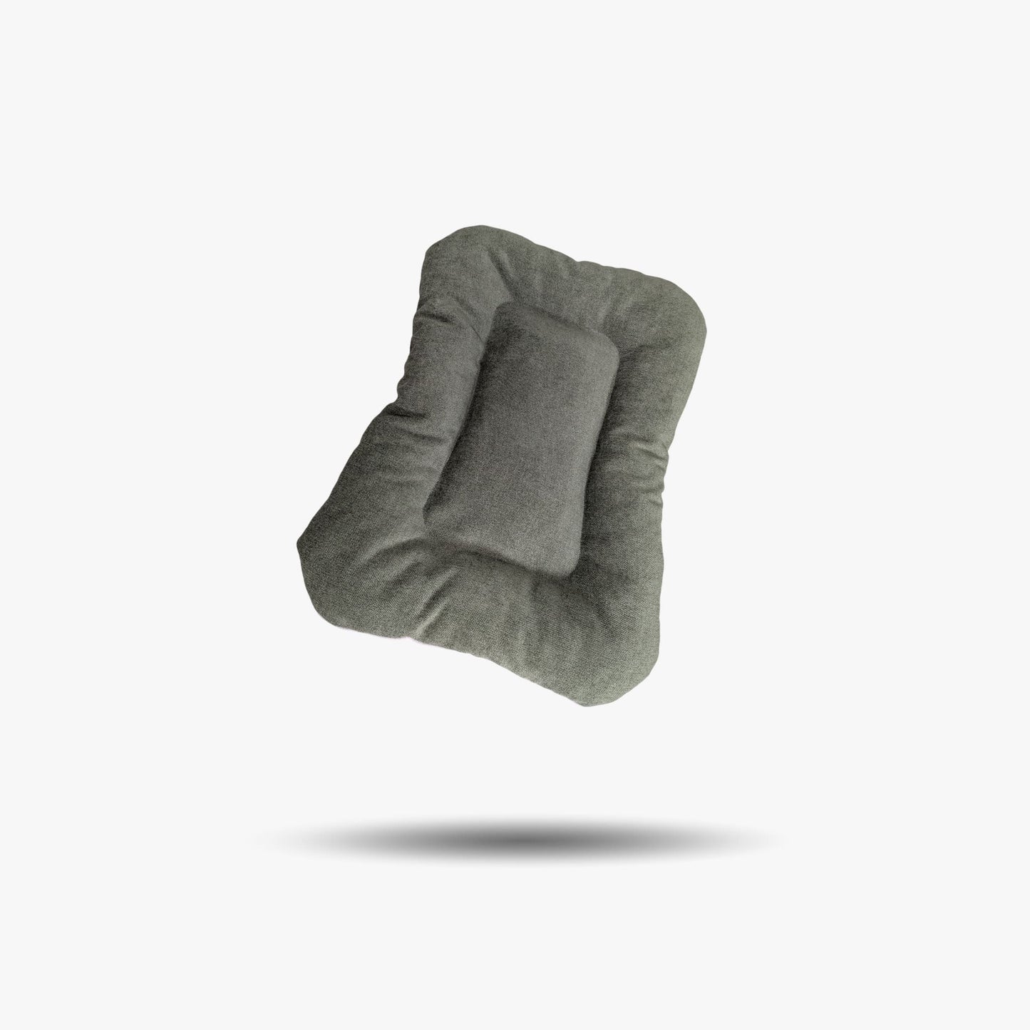 Sustainable reversible pet bed - beige/green